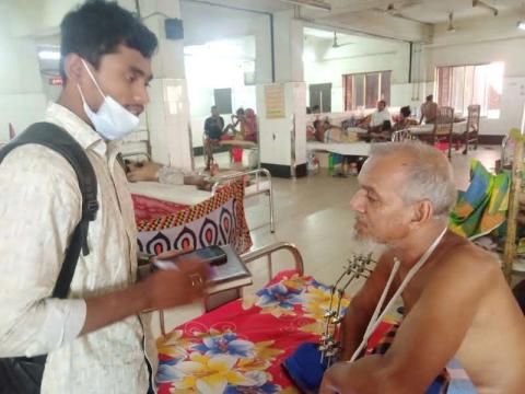 Interviewing accident victim at NITOR ward